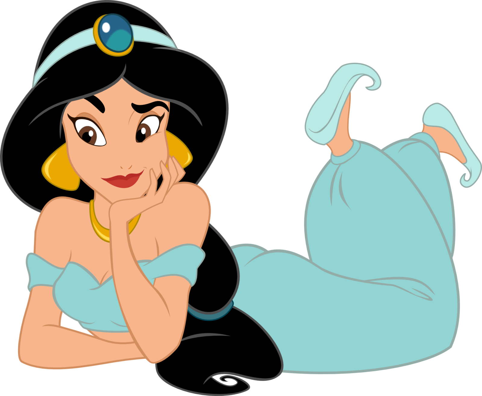 Princess Jasmine Relaxing Illustration PNG image