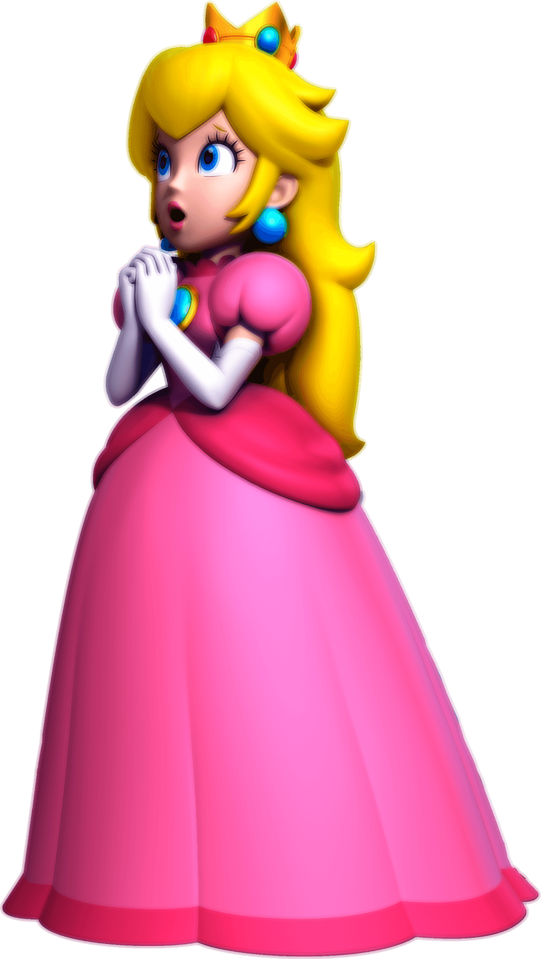 Princess Peach Surprised Pose PNG image