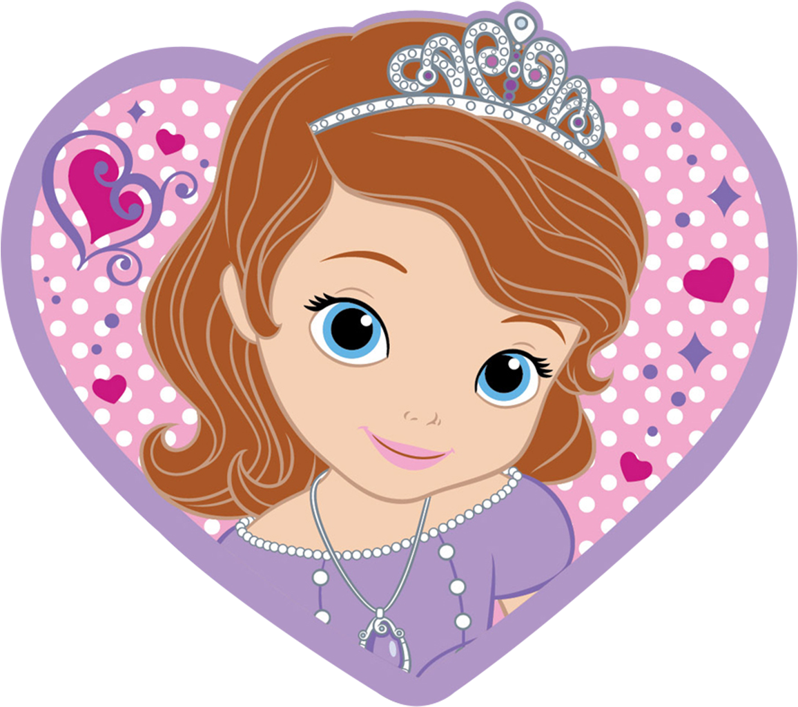 Princess Sofia Heart Frame Illustration PNG image