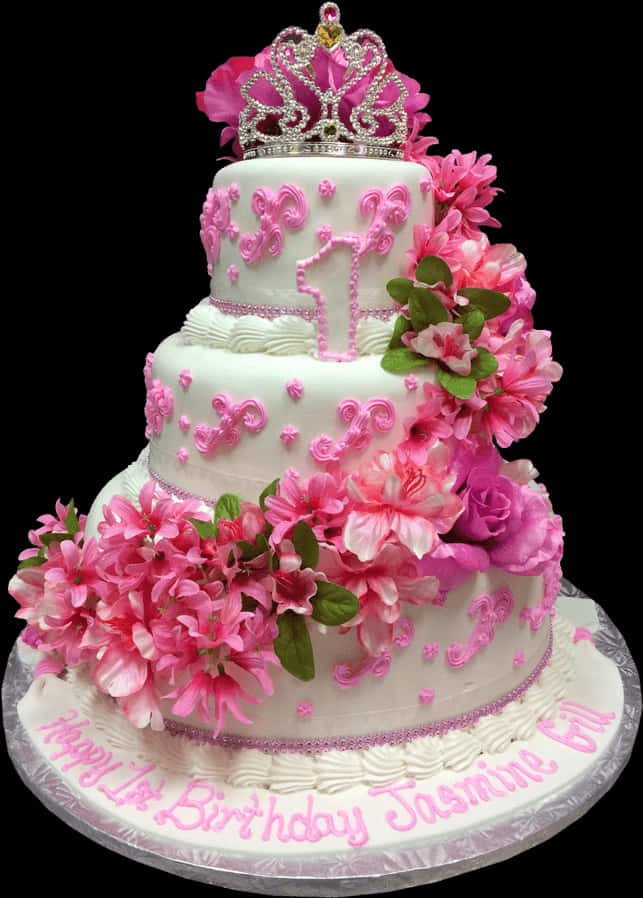 Princess Theme First Birthday Cake PNG image