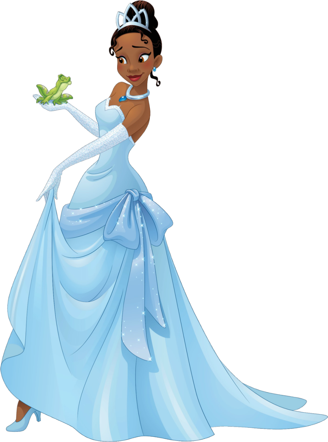 Princess Tianaand Frog Friend PNG image