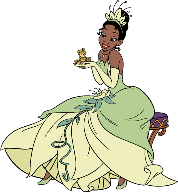 Princess Tianaand Frog Friend PNG image