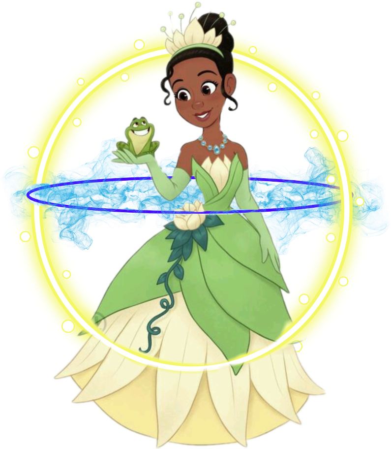 Princess Tianaand Frog Friend PNG image