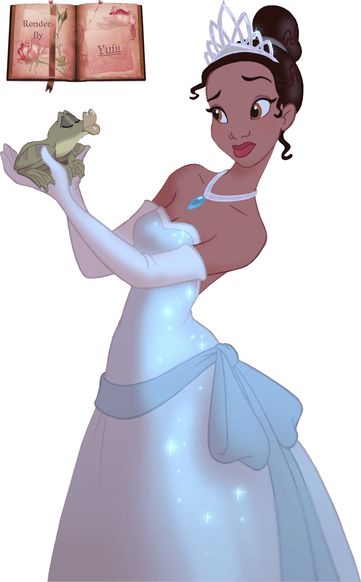 Princess Tianaand Frog Friend PNG image