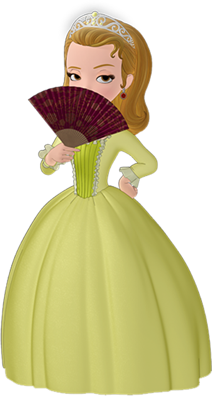 Princess With Fan Cartoon Character PNG image