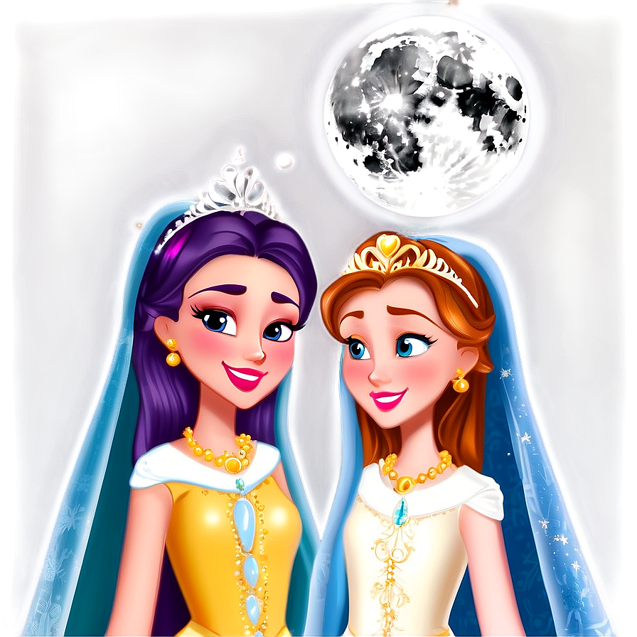 Princesses In The Moonlight Png Wum35 PNG image