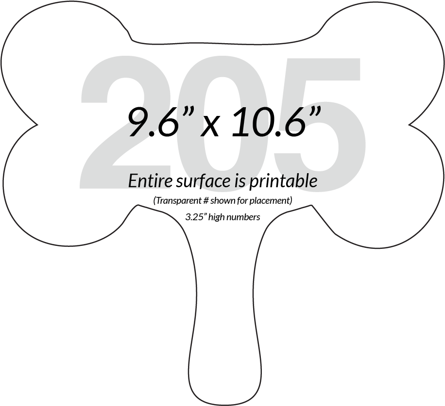 Printable Dog Bone Template Dimensions PNG image