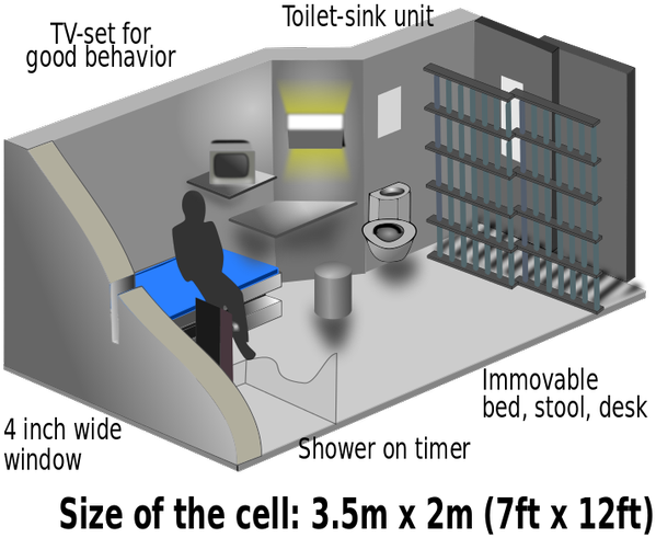 Prison Cell Layoutwith Dimensionsand Facilities PNG image