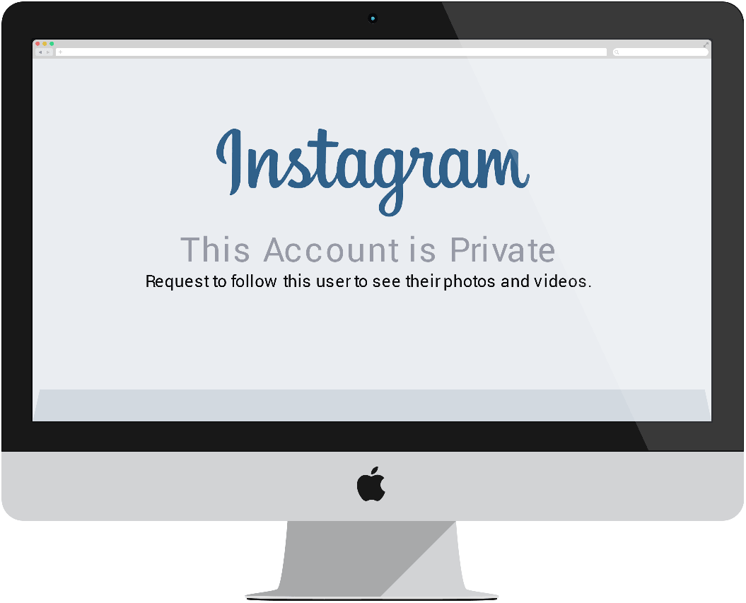 Private Instagram Account Notification PNG image