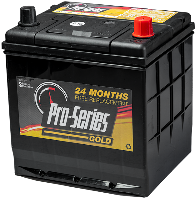 Pro Series Gold Car Battery PNG image