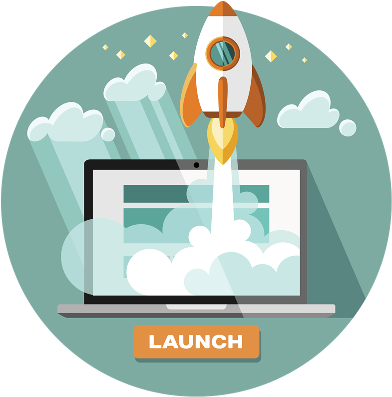 Product Launch Rocket Illustration PNG image