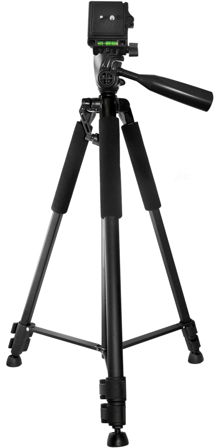 Professional Black Camera Tripod PNG image