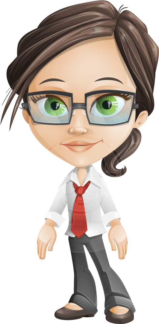 Professional Businesswoman Cartoon Character PNG image