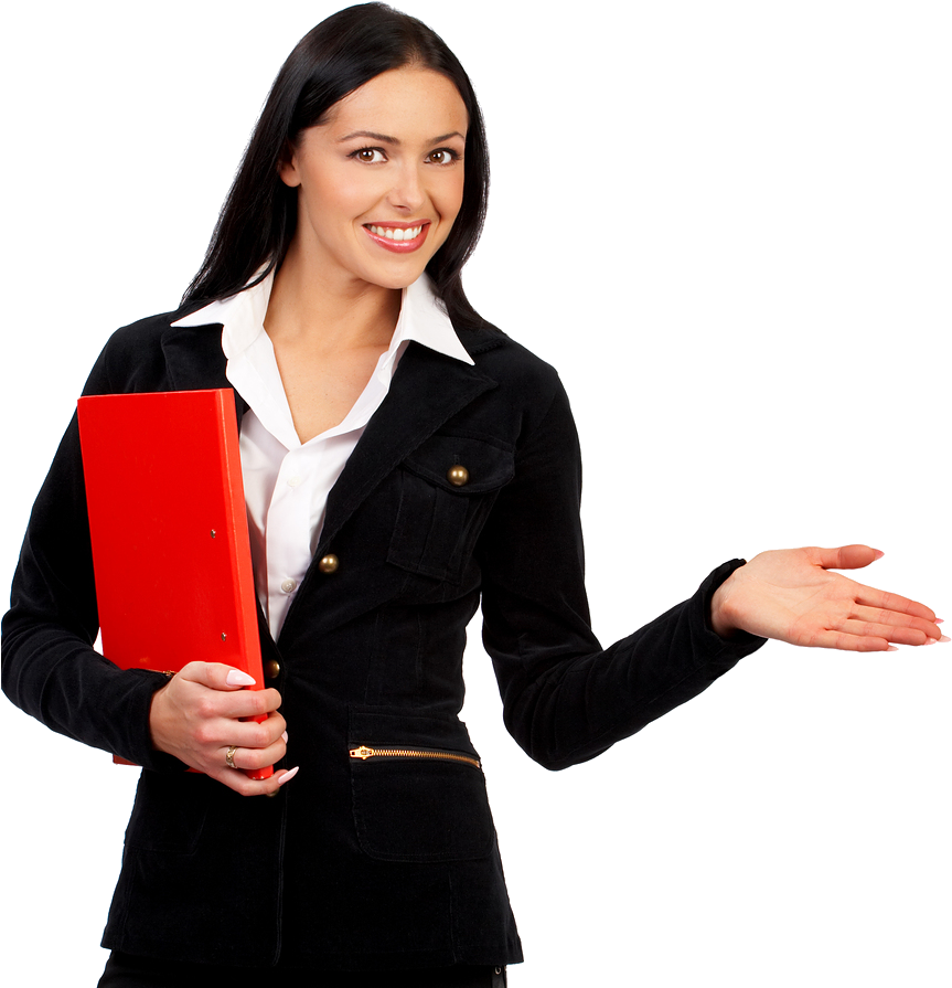 Professional Businesswoman Presenting File PNG image