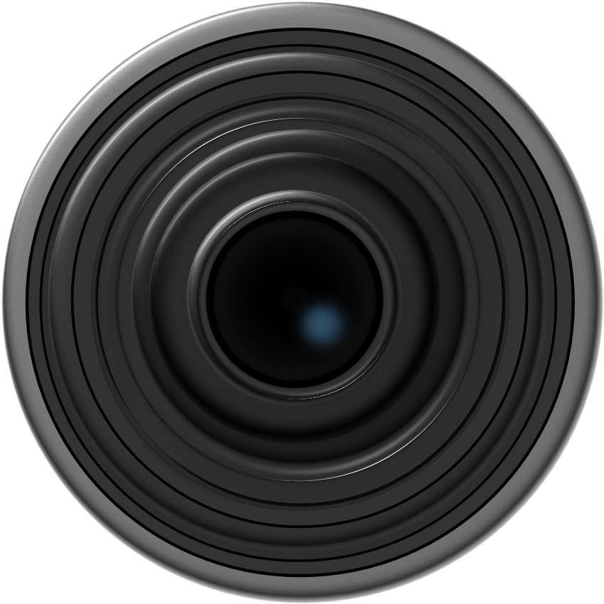 Professional Camera Lens Front View PNG image