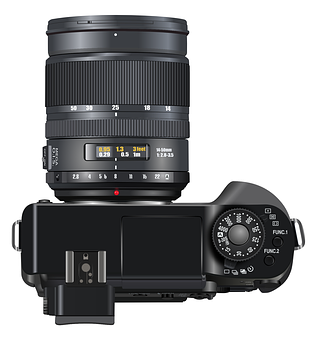 Professional Camera Top View PNG image