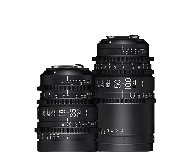 Professional Cinema Lenses Stacked PNG image