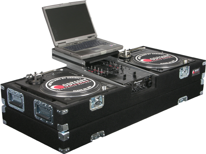 Professional D J Turntable Setup PNG image