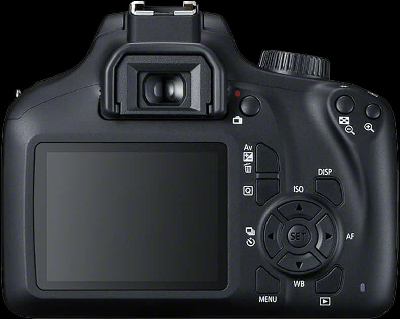 Professional D S L R Camera Back View PNG image