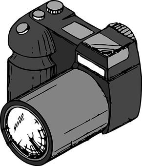 Professional Digital Camera Illustration PNG image