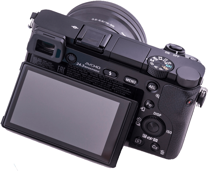 Professional Digital Camerawith Flip Screen PNG image