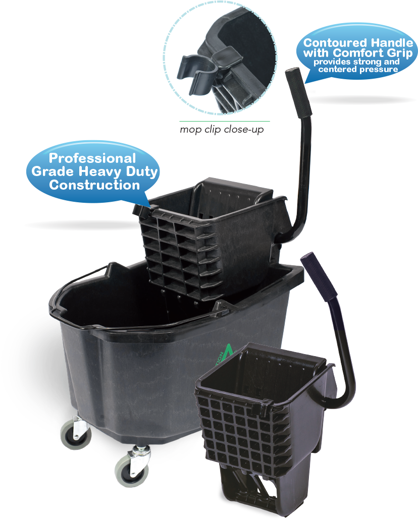 Professional Grade Mop Bucketwith Wringer PNG image