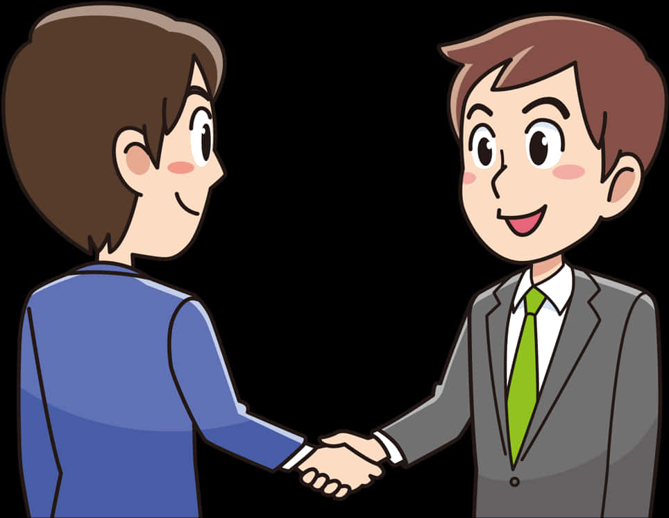Professional Handshake Cartoon PNG image