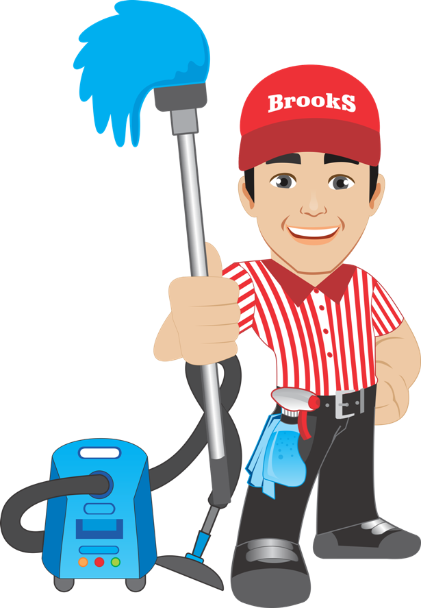 Professional Janitor Cartoon Character PNG image