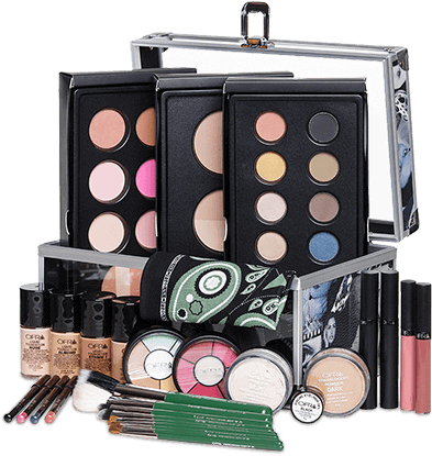 Professional Makeup Kit Collection PNG image