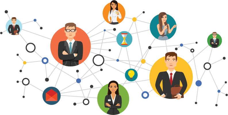 Professional Network Connectivity Illustration PNG image