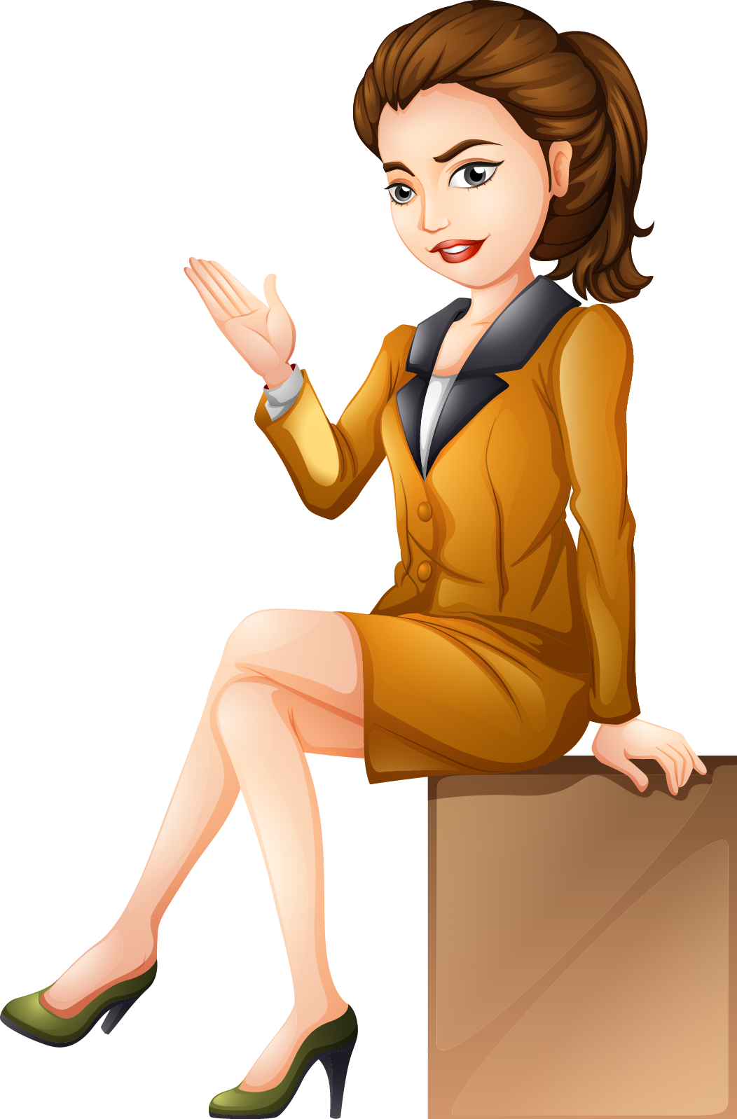 Professional Secretary Cartoon PNG image