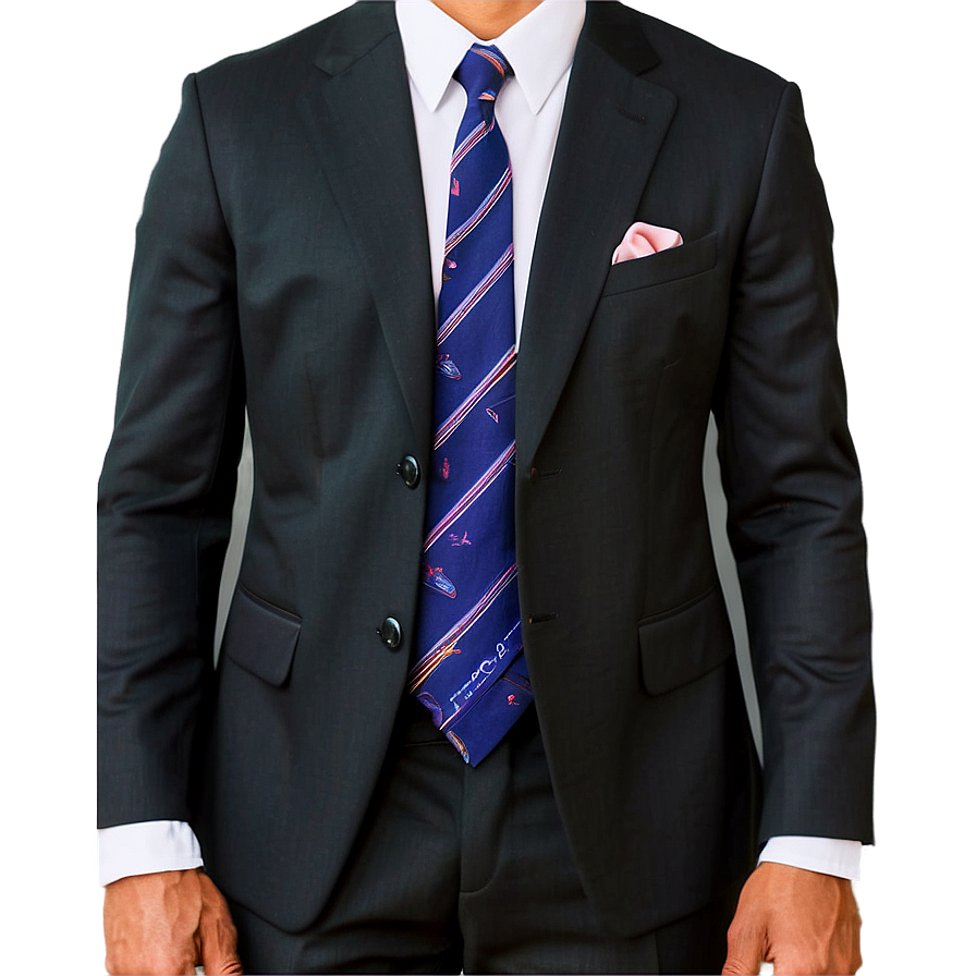 Professional Suit And Striped Tie Png 74 PNG image