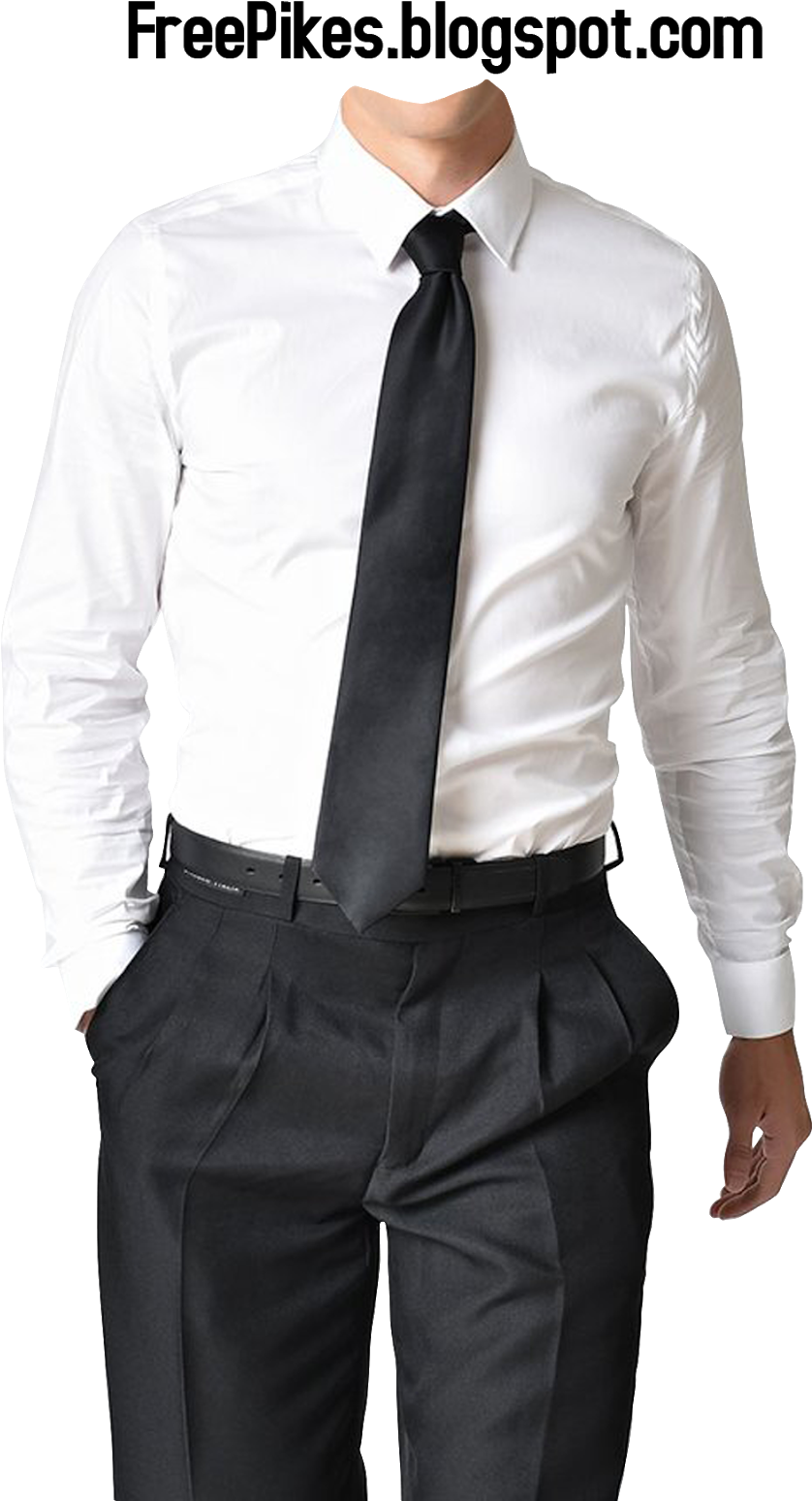 Professional White Dress Shirtand Tie PNG image