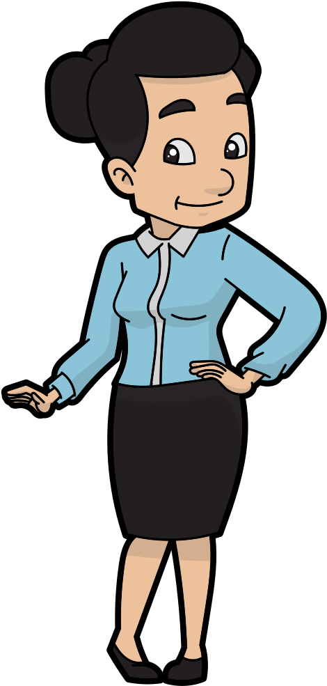 Professional Woman Cartoon Character PNG image