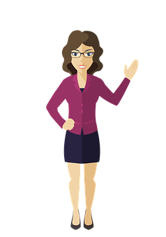 Professional Woman Cartoon Character PNG image