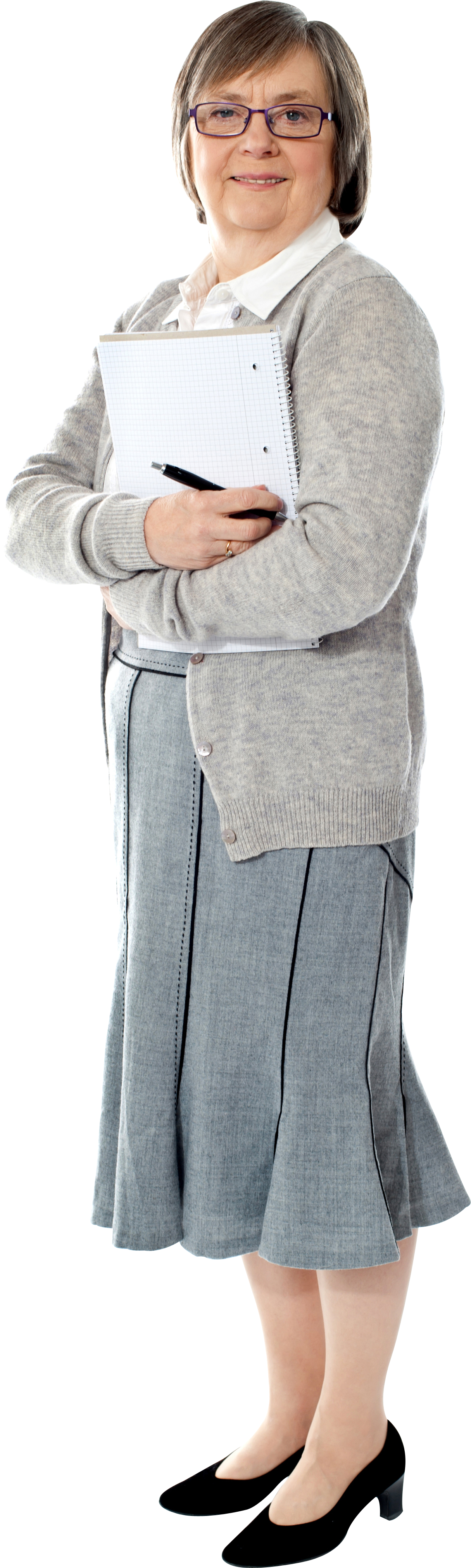 Professional Woman Holding Notepad PNG image