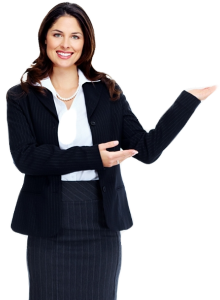 Professional Woman Presenting Product.png PNG image