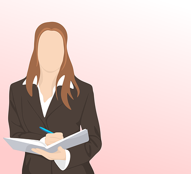 Professional Woman Writing Notes PNG image