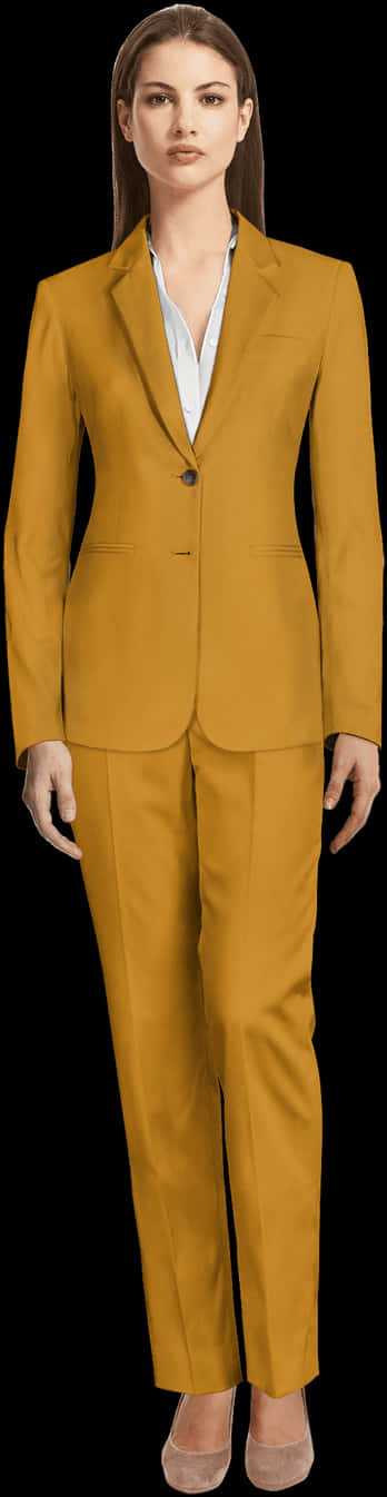 Professional Woman Yellow Suit PNG image