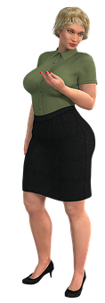 Professional Woman3 D Character PNG image