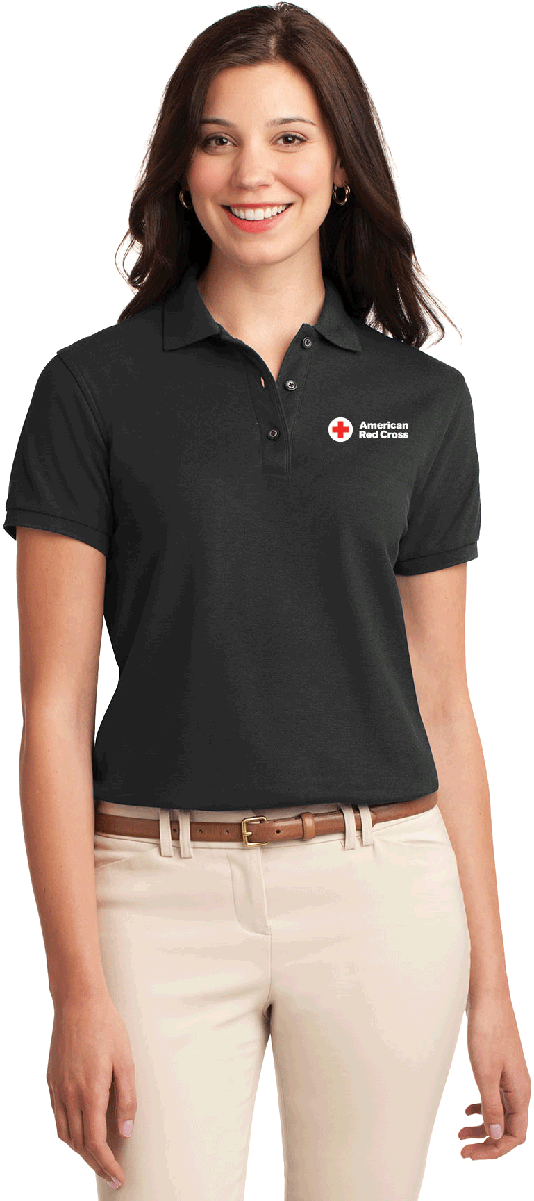 Professional Womanin Polo Shirt PNG image