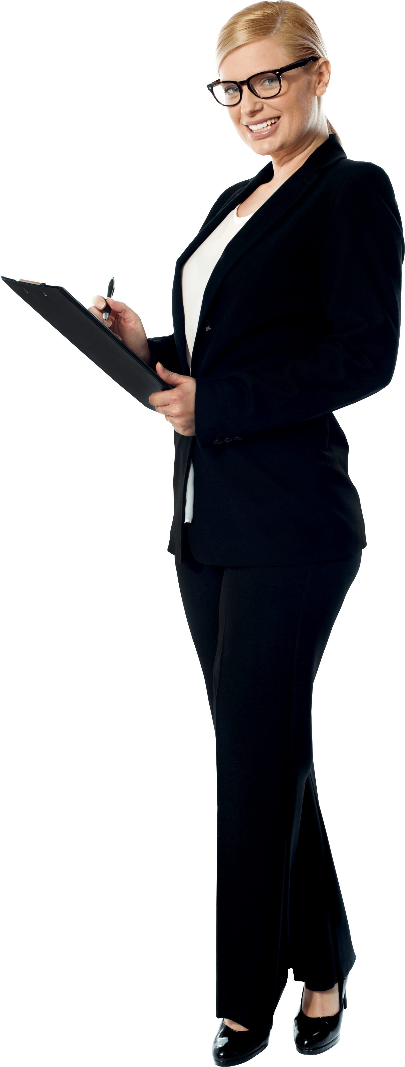 Professional Womanwith Clipboard PNG image