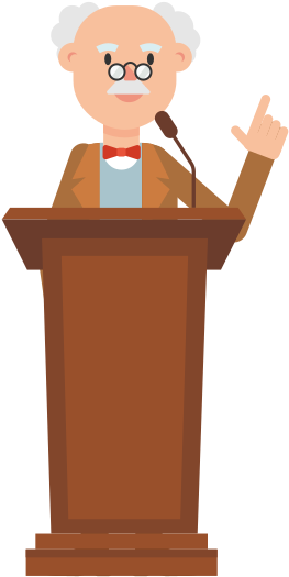 Professor Speakingat Podium PNG image