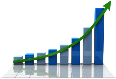 Progressive Growth Bar Chartwith Upward Trend Arrow PNG image