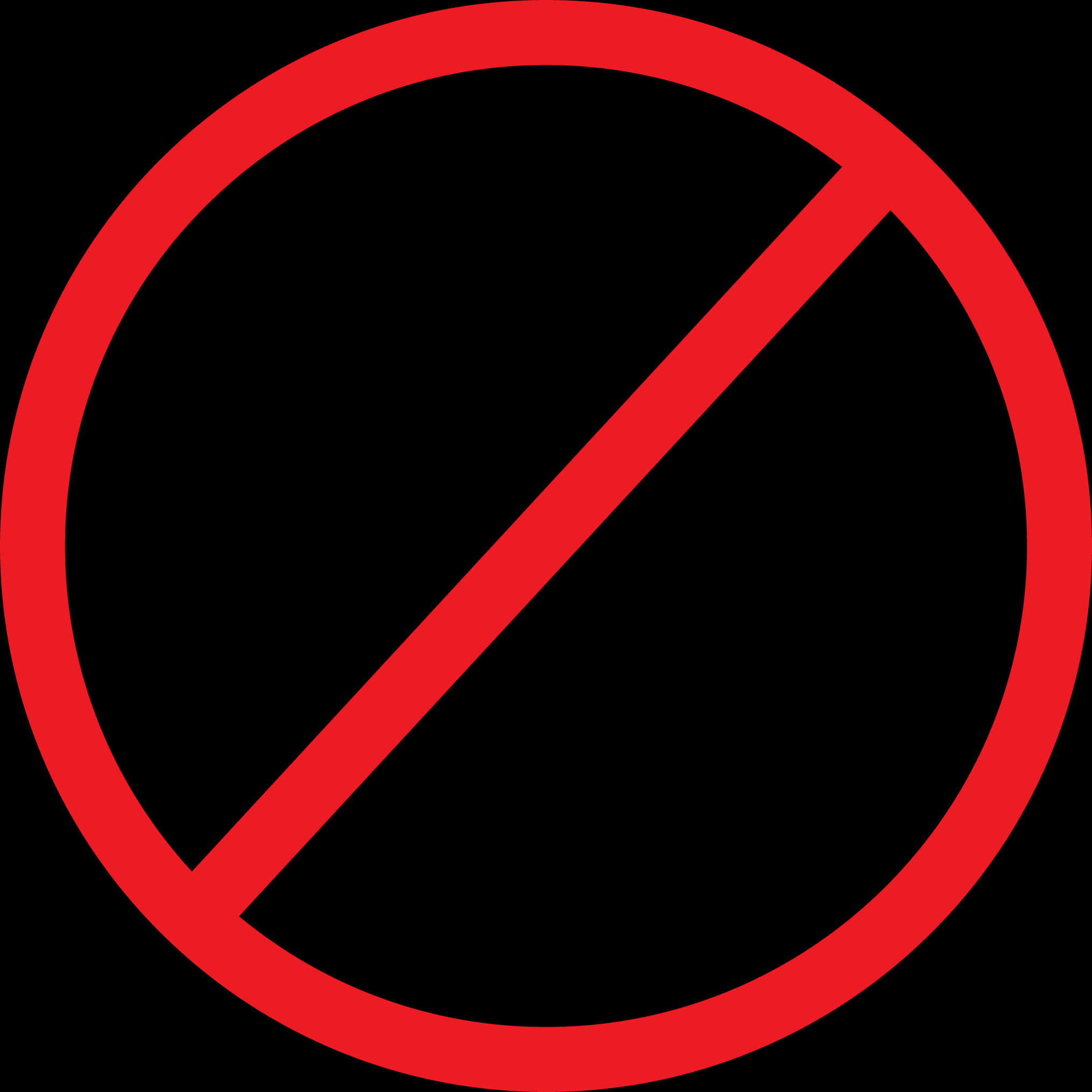 Prohibition Sign Redand Black PNG image