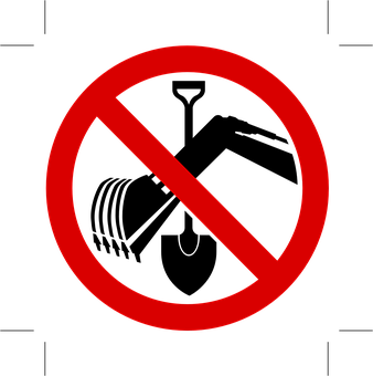 Prohibition Sign Redand Black PNG image