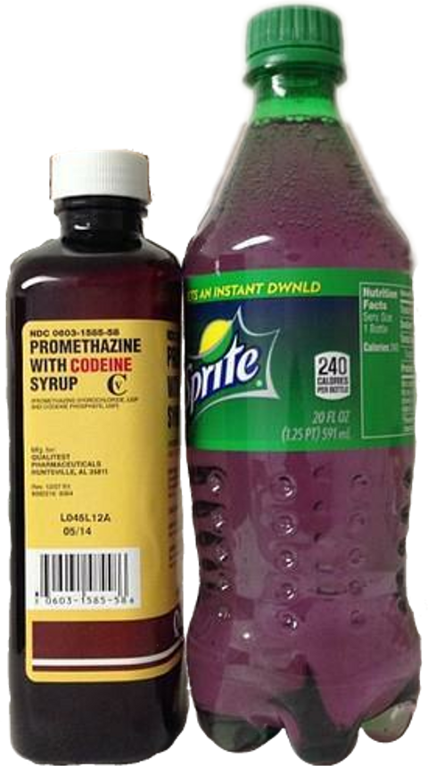 Promethazine Codeine Syrupand Sprite Bottle PNG image