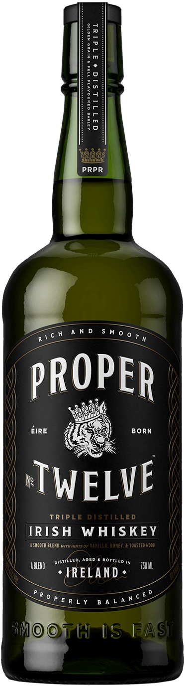 Proper Twelve Irish Whiskey Bottle PNG image