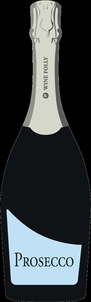 Prosecco Sparkling Wine Bottle Vector PNG image