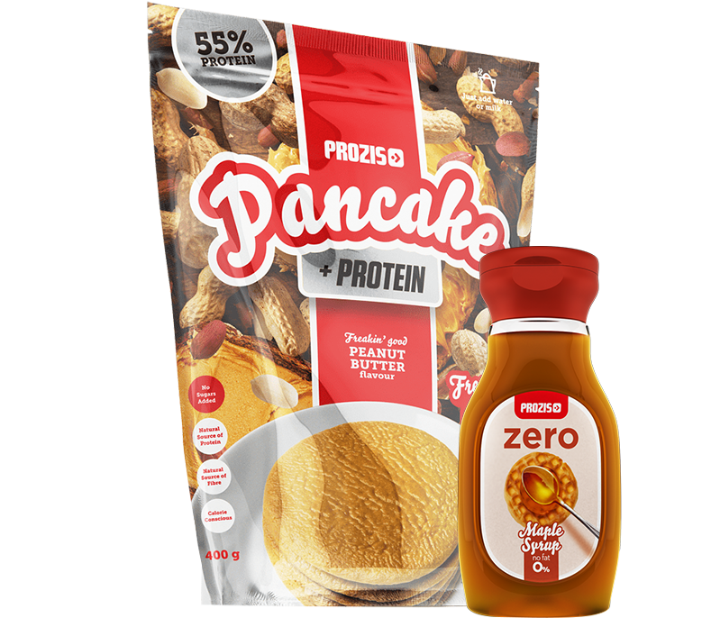 Protein Pancake Mixand Zero Calorie Syrup PNG image